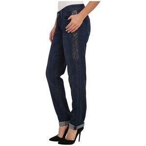 NWT Womens Paige Denim 25 Jimmy Jimmy Skinny Lange Dart Embelished Boyfriend New